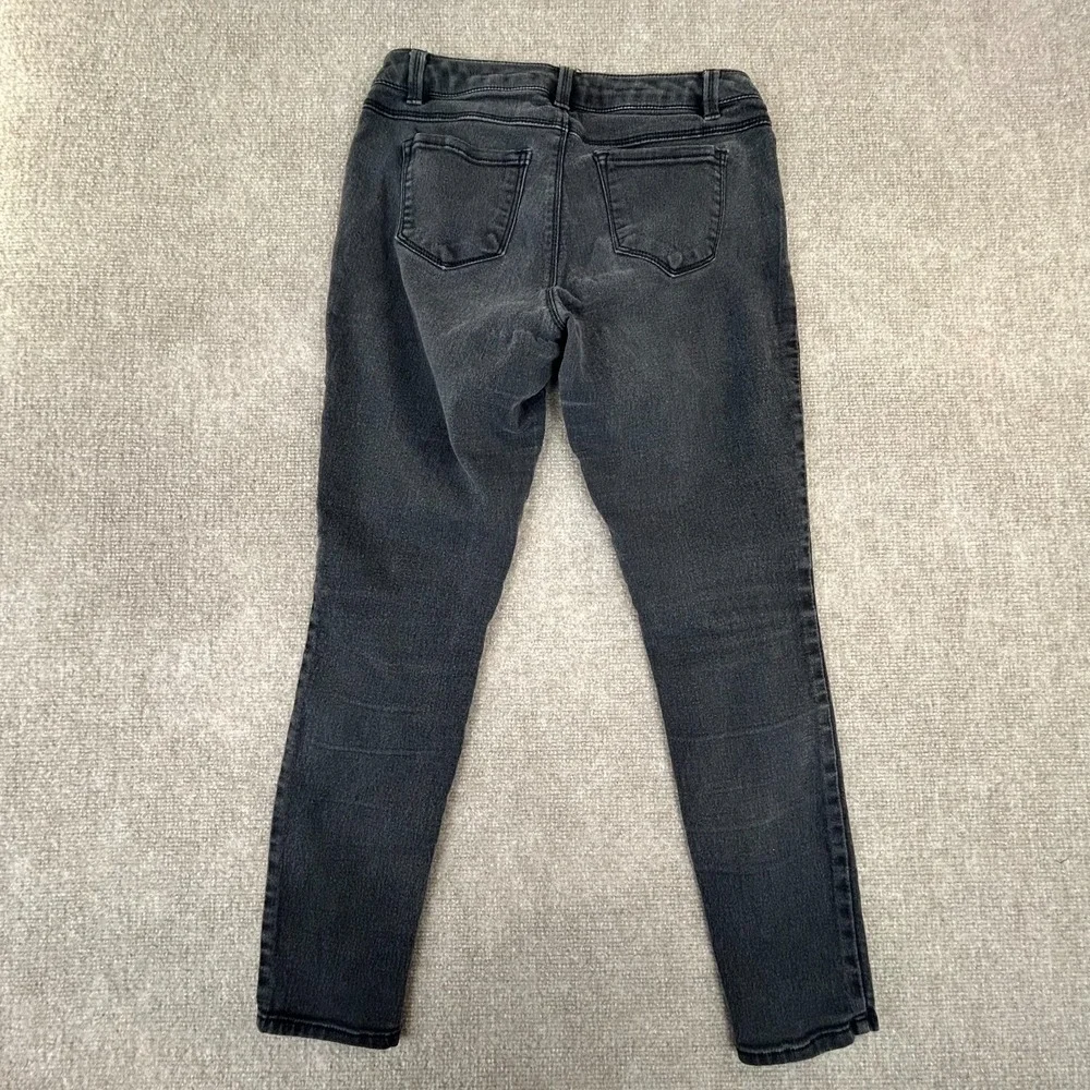 D Jeans Womens 6 Petite Charcoal Gray Cotton Stretch Mid Rise Travel Skinny Leg